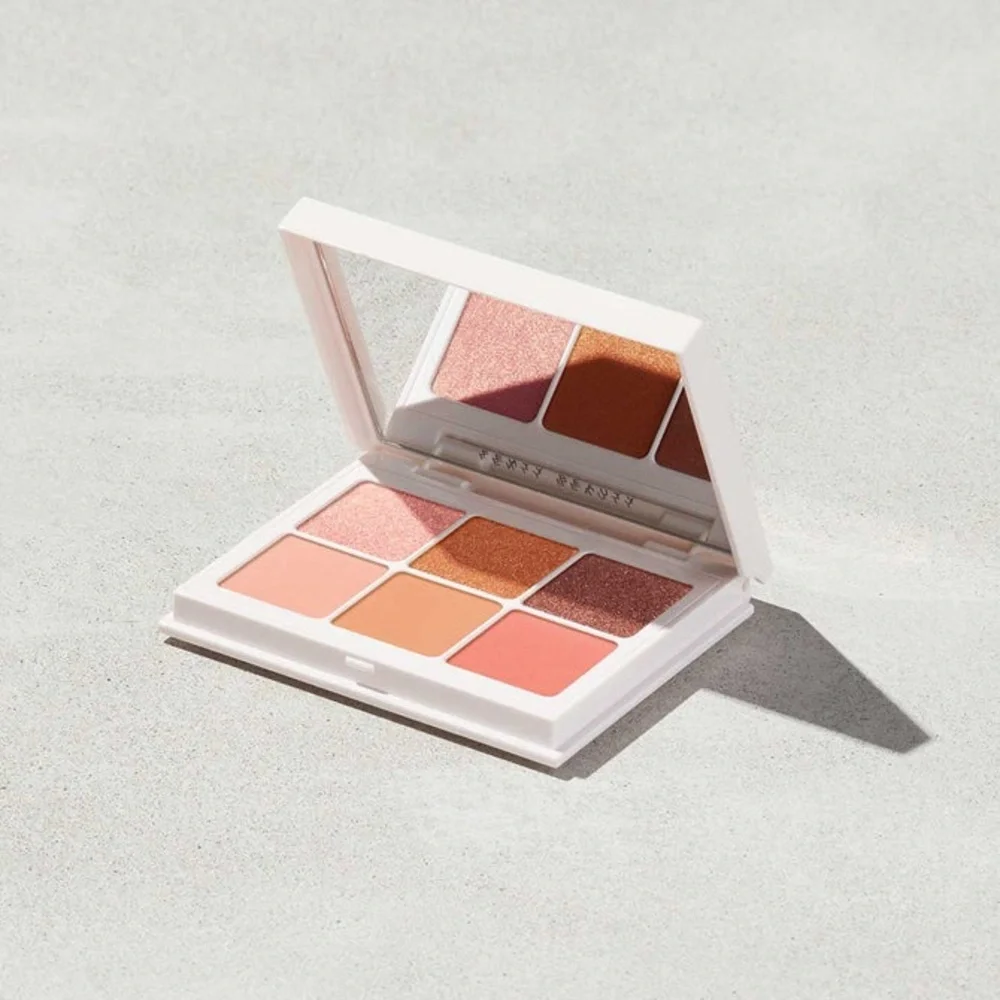 Fenty Beauty Snap Shadow Palette #5 Peach with Black and Brown Eye Liners Bundle